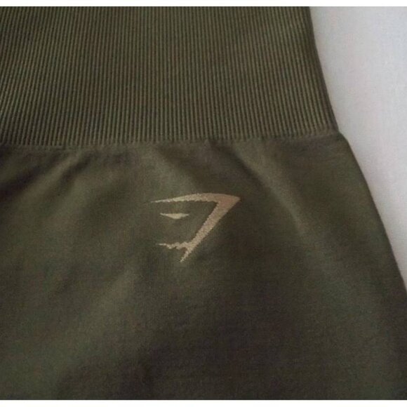 Gymshark® Fit Seamless Olive Green ⅞ Length Leggings Size Medium - Picture 9 of 15